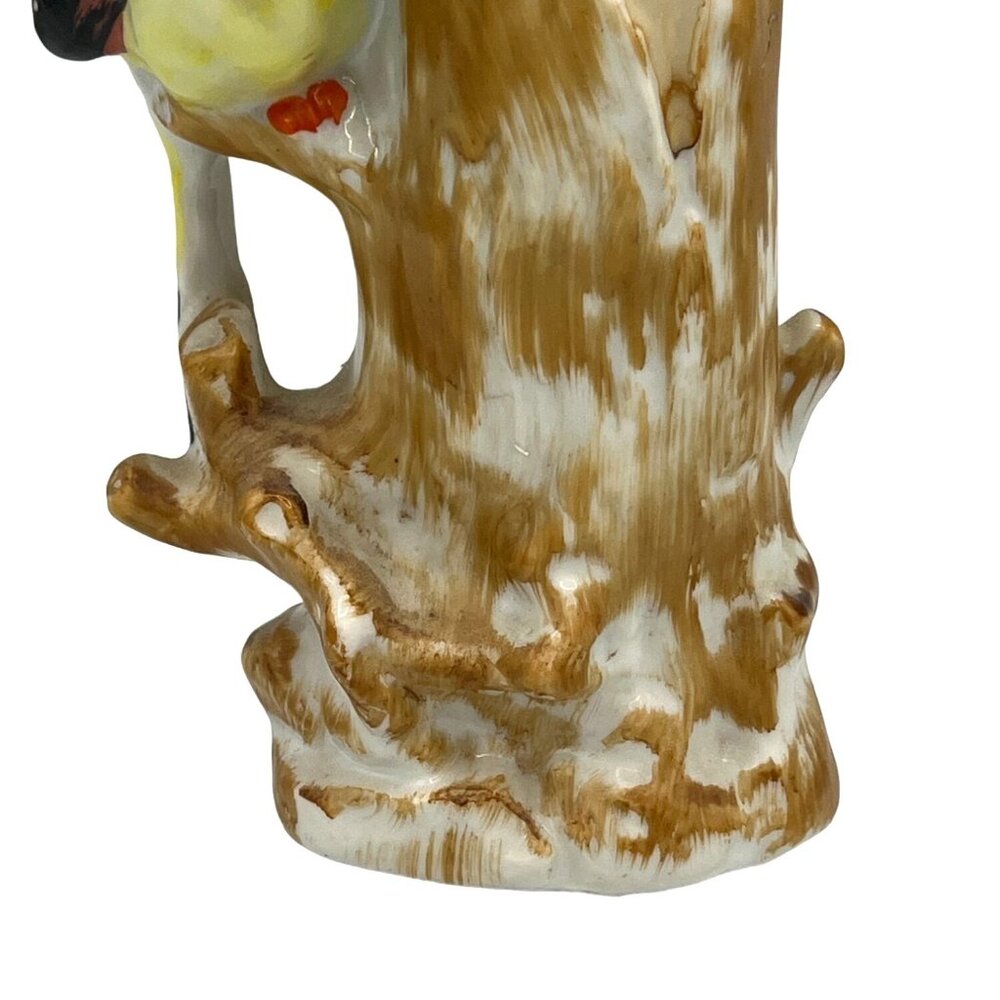 Vintage Ceramic Tree Trunk Vase With Colorful Bird Figurine - Picture 3 of 8